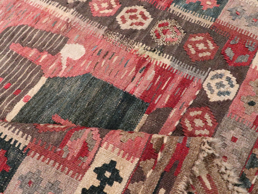 Vintage Turkish Pictorial Flatweave Kilim, No.29735 - Gsblank