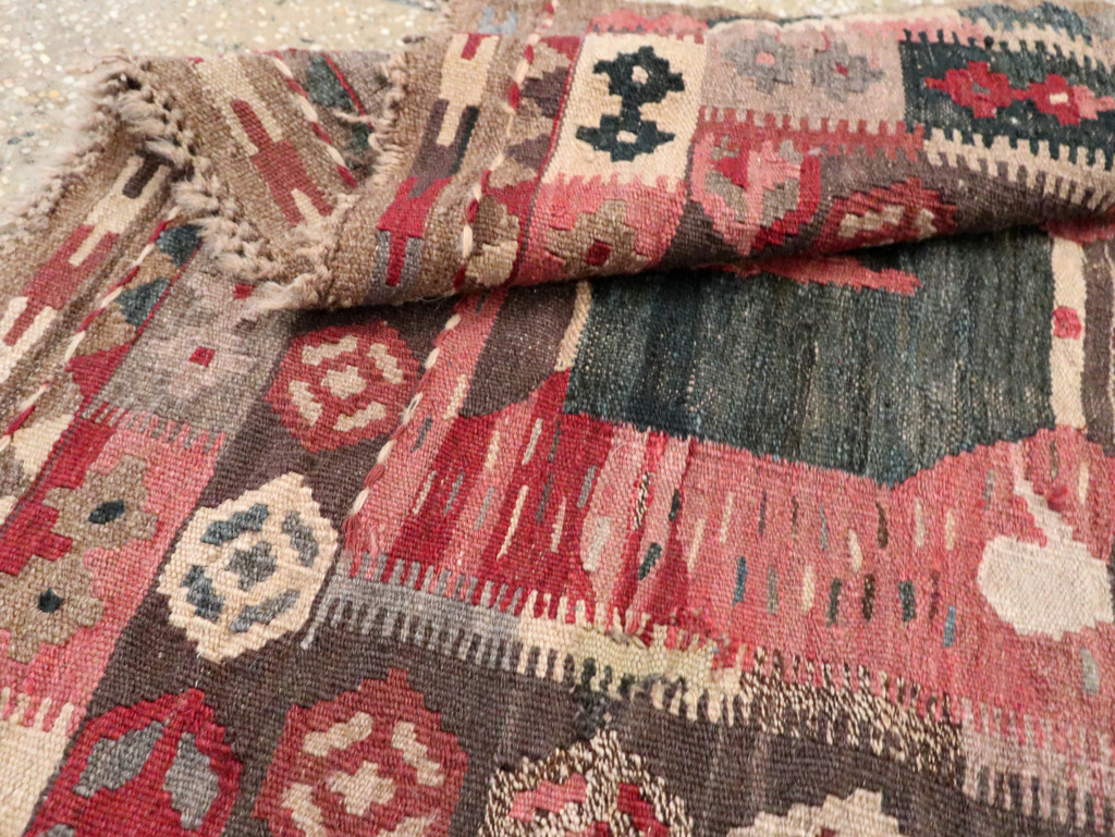 Vintage Turkish Pictorial Flatweave Kilim, No.29735 - Gsblank