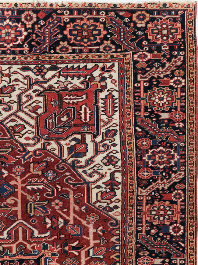 Vintage Persian Heriz Room Size Carpet, No.29742 - Gsblank
