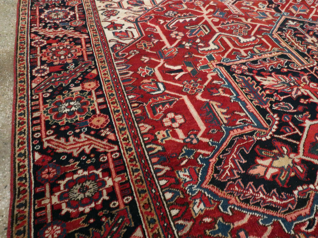 Vintage Persian Heriz Room Size Carpet, No.29742 - Gsblank