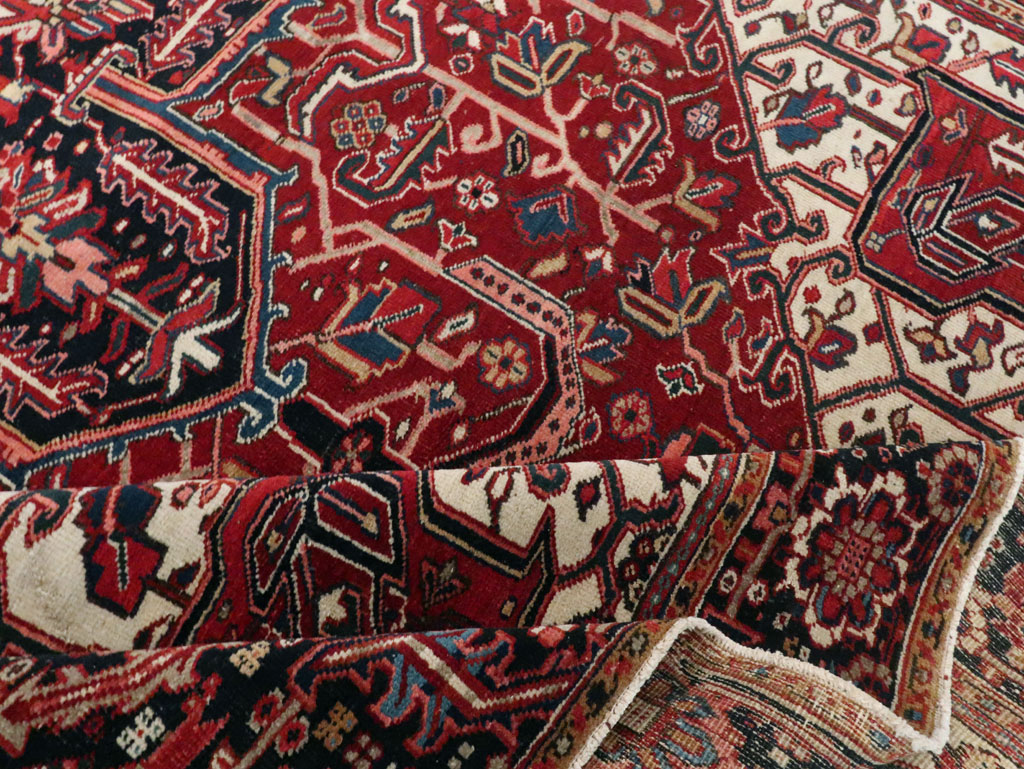 Vintage Persian Heriz Room Size Carpet, No.29742 - Gsblank