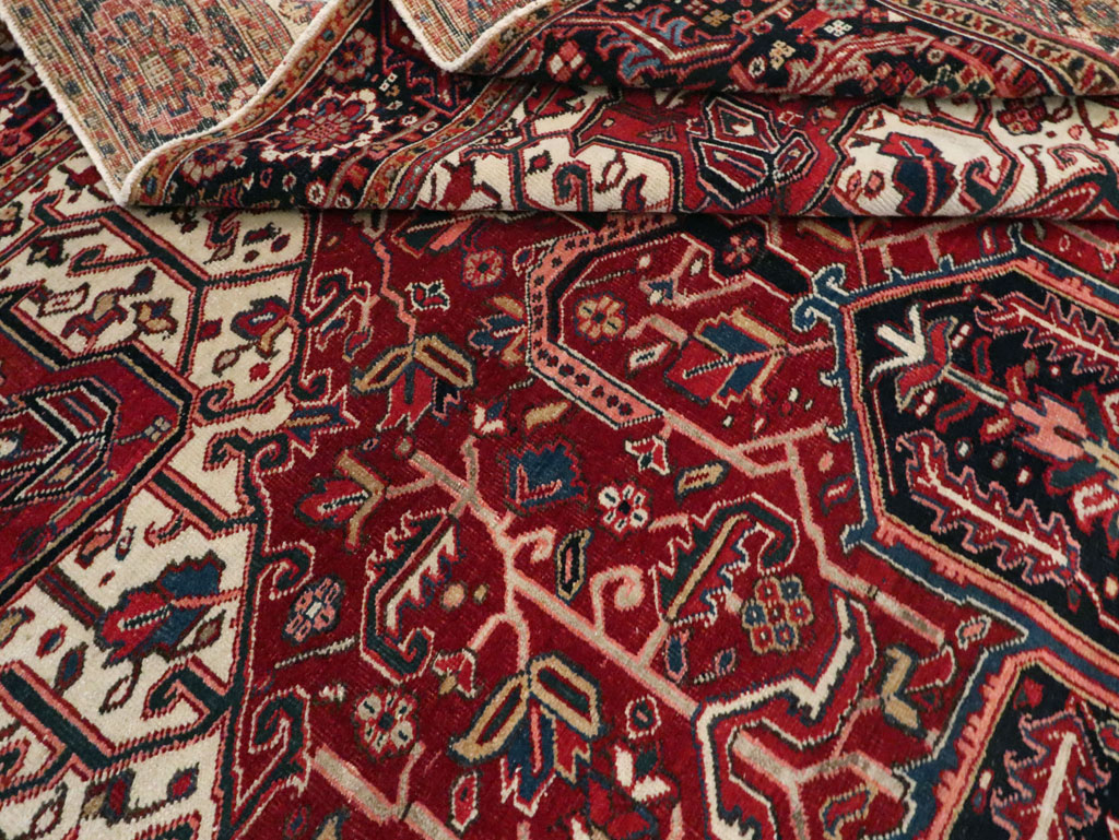 Vintage Persian Heriz Room Size Carpet, No.29742 - Gsblank