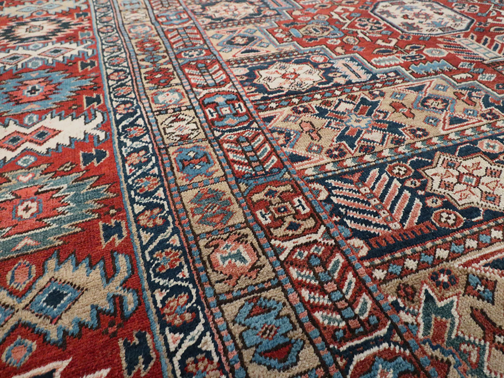 Antique Persian Heriz Room Size Carpet, No.29743 - Gsblank