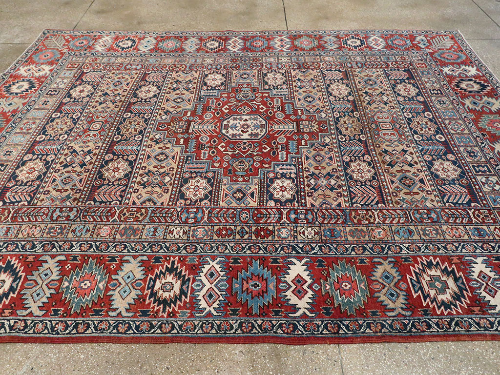Antique Persian Heriz Room Size Carpet, No.29743 - Gsblank