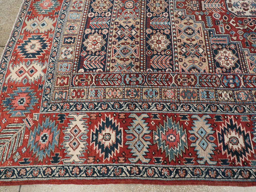 Antique Persian Heriz Room Size Carpet, No.29743 - Gsblank