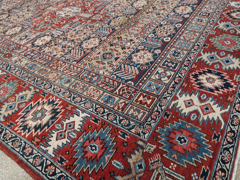 Antique Persian Heriz Room Size Carpet, No.29743 - Gsblank