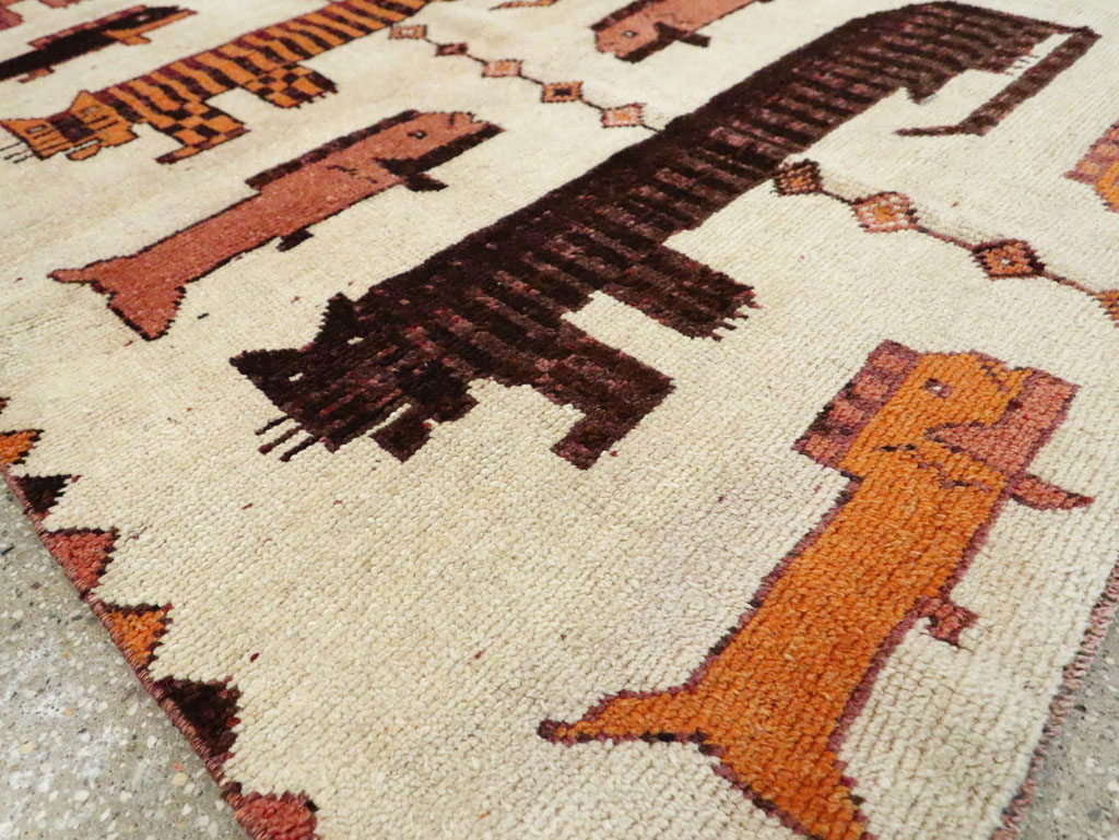 Vintage Persian Bakhtiari Pictorial Accent Rug (Pair: 1 of 2), No.29752 - Gsblank