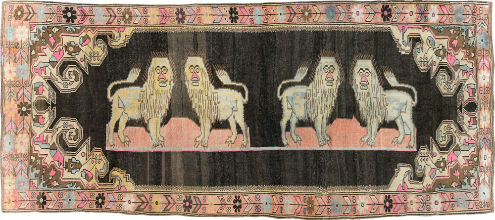 Vintage Pictorial Karabagh Rug, No.29756 - Gsblank