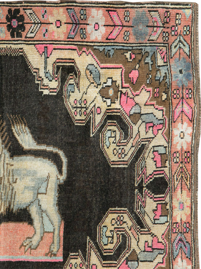 Vintage Pictorial Karabagh Rug, No.29756 - Gsblank