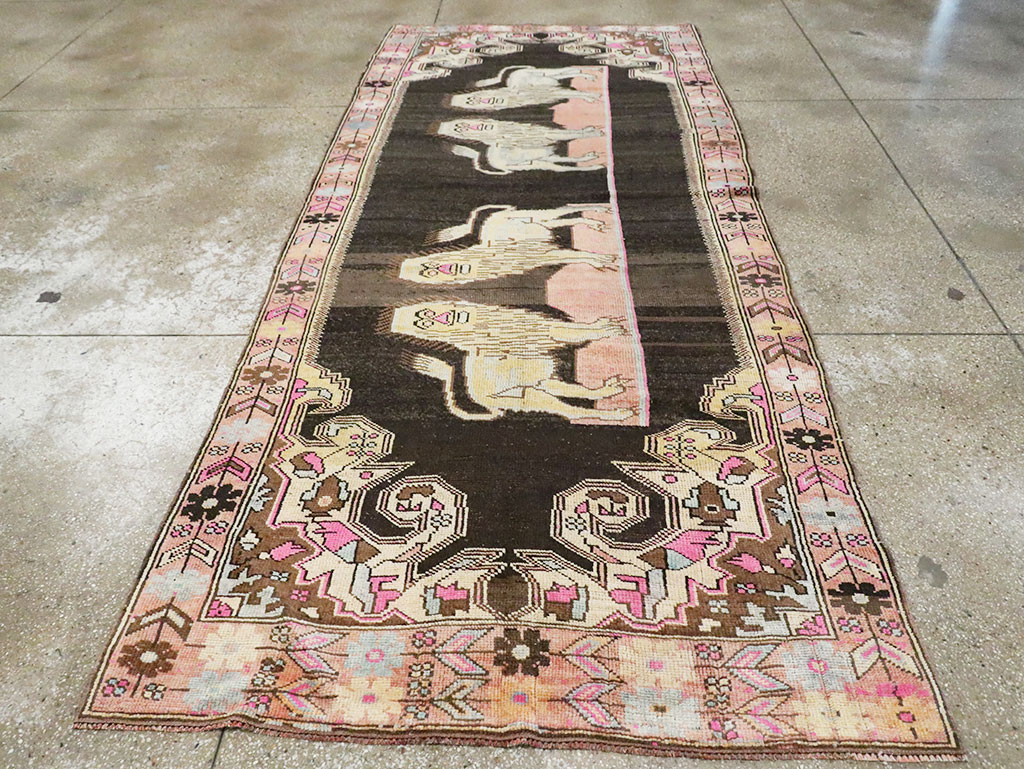 Vintage Pictorial Karabagh Rug, No.29756 - Gsblank