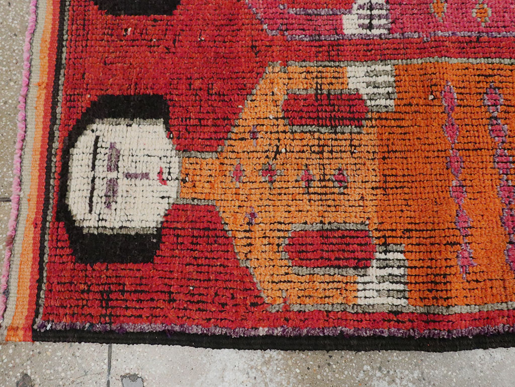 Vintage Turkish Anatolian Pictorial Runner, No.29757 - Gsblank