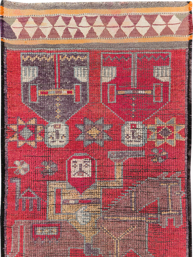 Vintage Turkish Anatolian Pictorial Runner, No.29758 - Gsblank