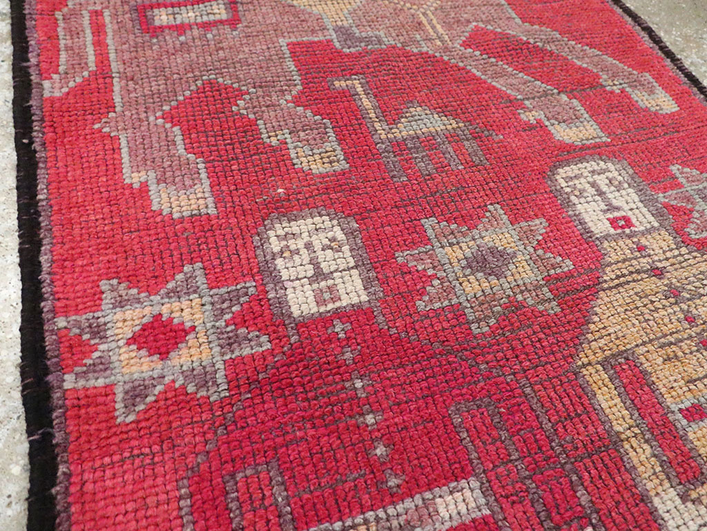 Vintage Turkish Anatolian Pictorial Runner, No.29758 - Gsblank