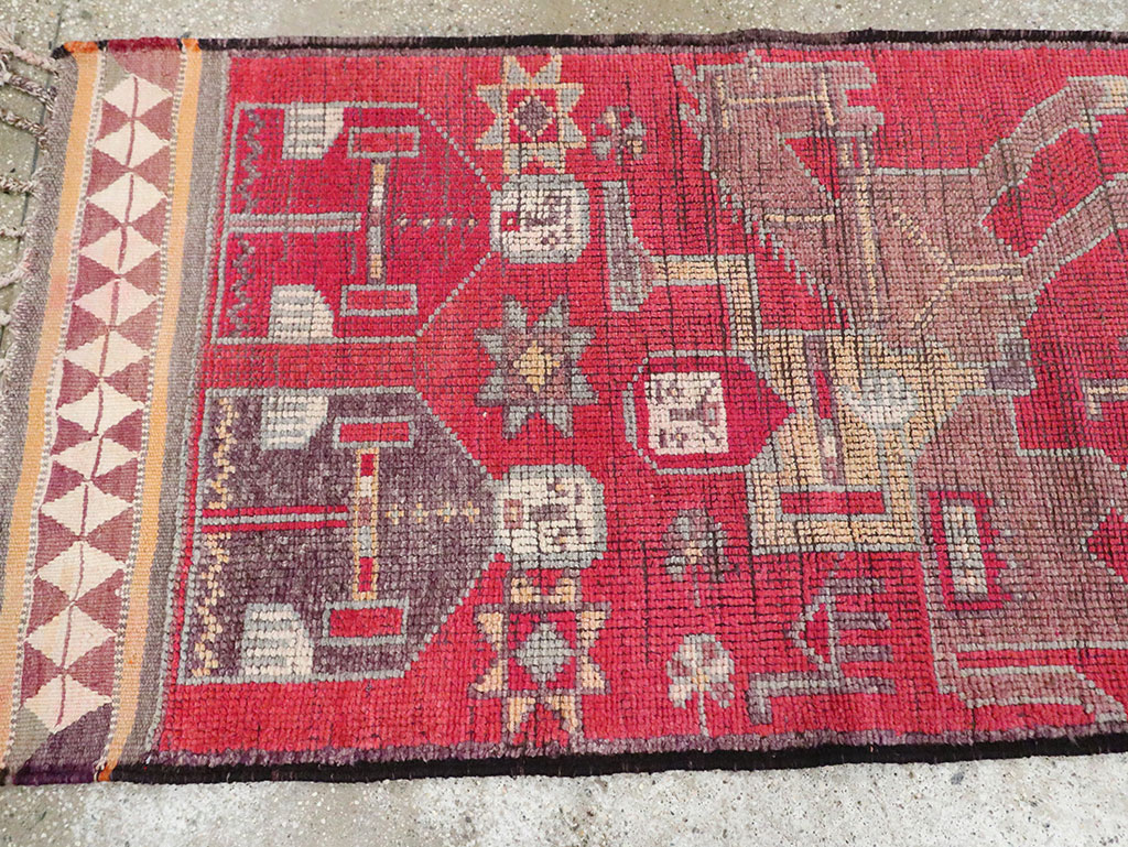 Vintage Turkish Anatolian Pictorial Runner, No.29758 - Gsblank