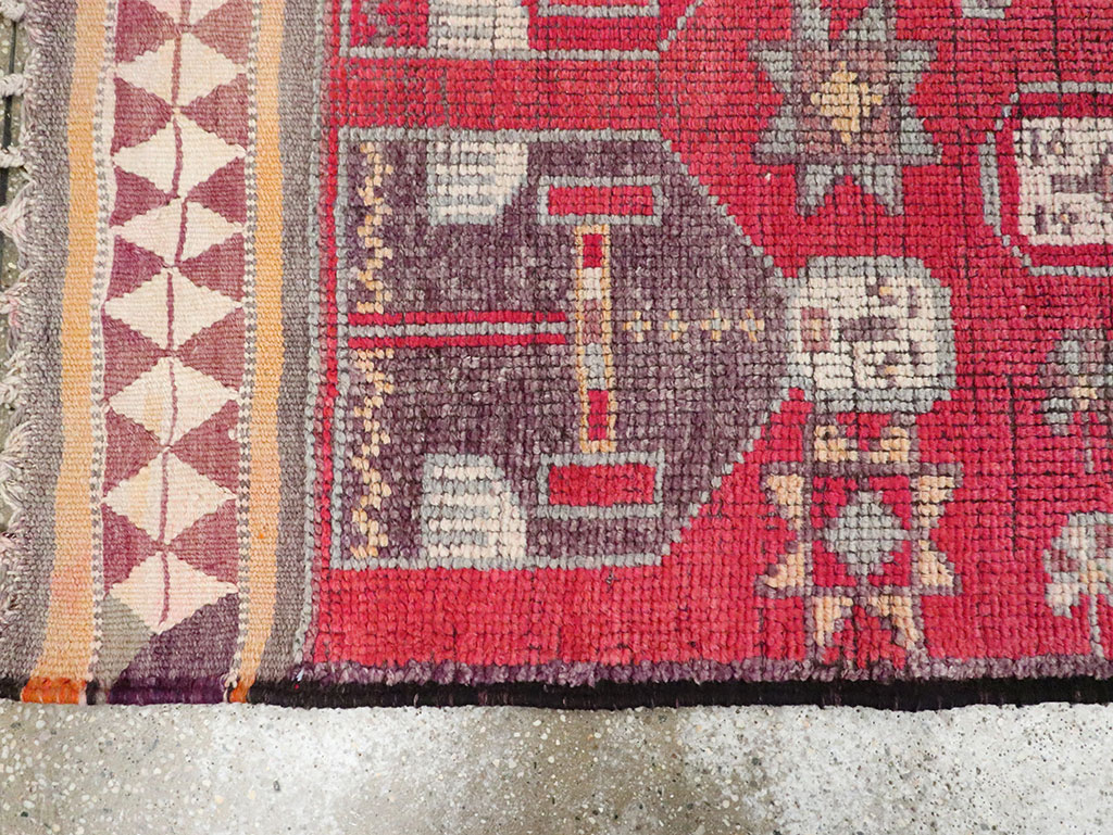 Vintage Turkish Anatolian Pictorial Runner, No.29758 - Gsblank