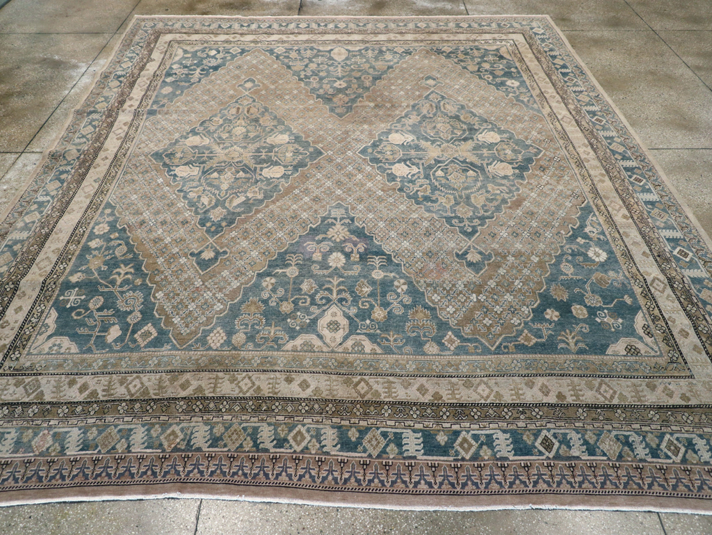 Antique East Turkestan Khotan Square Room Size Carpet, No.29762 - Gsblank