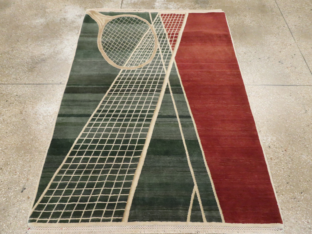 Modern Persian Tabriz Pictorial Rug (Pair: 1 of 2), No.29763 - Gsblank