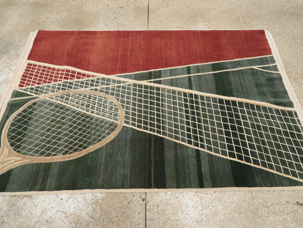 Modern Persian Tabriz Pictorial Rug (Pair: 1 of 2), No.29763 - Gsblank