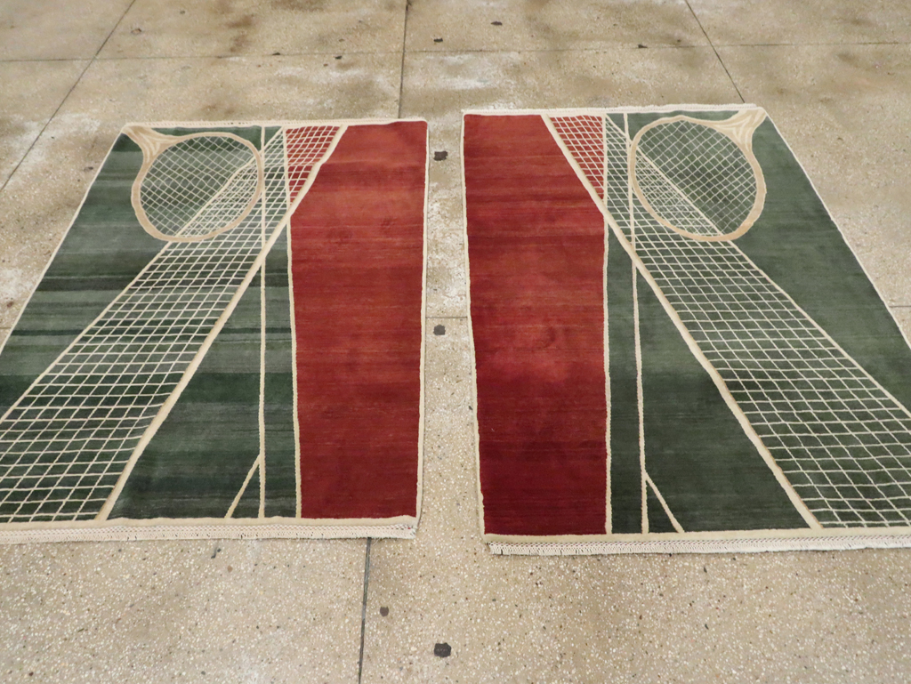 Modern Persian Tabriz Pictorial Rug (Pair: 2 of 2), No.29764 - Gsblank