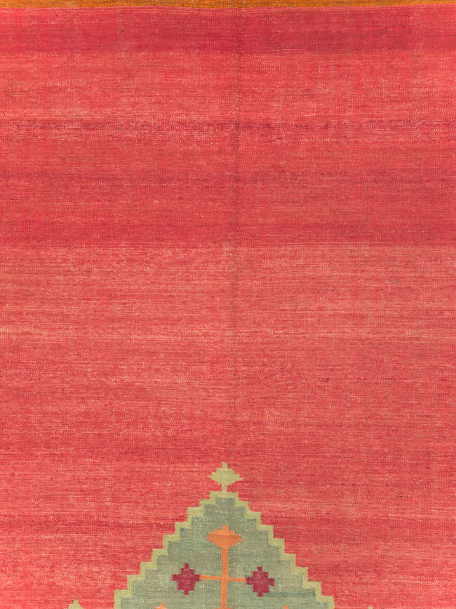 Antique Indian Flatweave Dhurrie Room Size Carpet, No.29772 - Gsblank