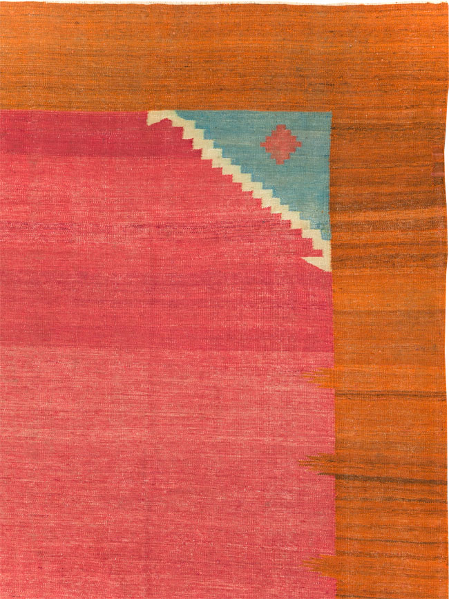 Antique Indian Flatweave Dhurrie Room Size Carpet, No.29772 - Gsblank