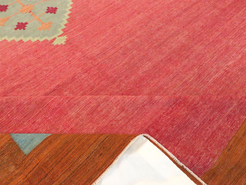 Antique Indian Flatweave Dhurrie Room Size Carpet, No.29772 - Gsblank