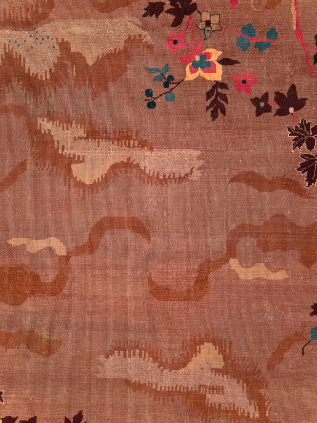 Chinese Art Deco Inspired Vintage Indian Carpet, No.29773 - Gsblank