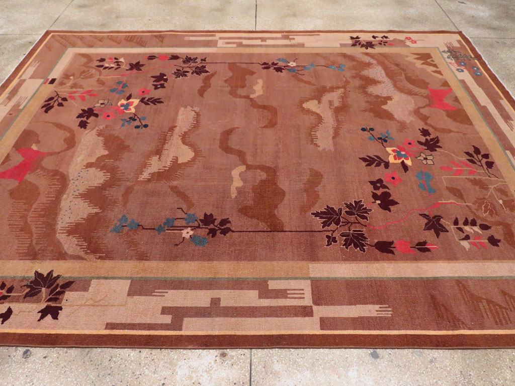 Chinese Art Deco Inspired Vintage Indian Carpet, No.29773 - Gsblank