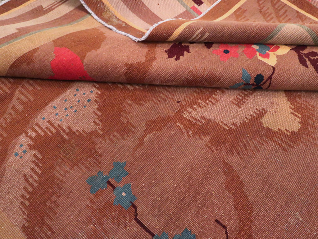 Chinese Art Deco Inspired Vintage Indian Carpet, No.29773 - Gsblank