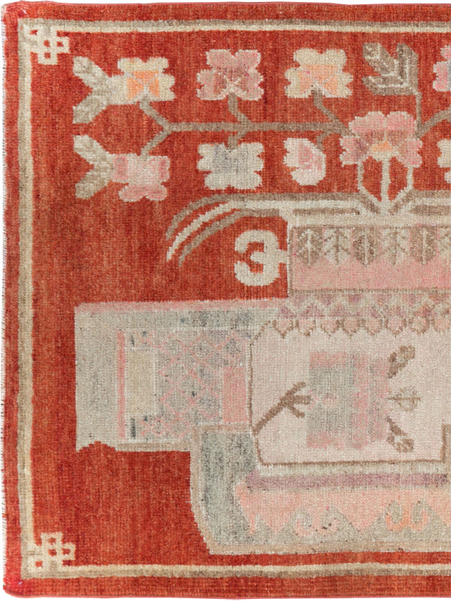 Vintage East Turkestan Pictorial Khotan Runner, No.29780 - Gsblank