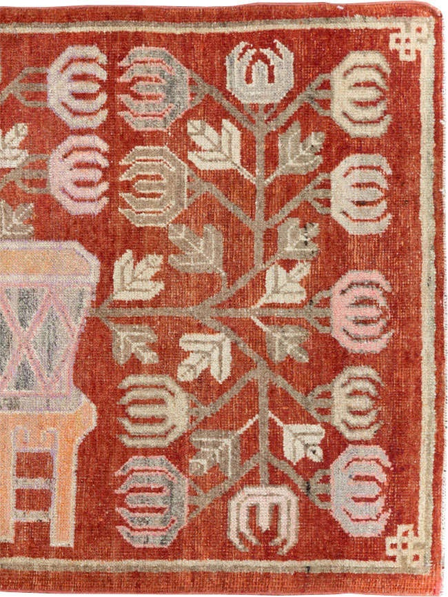 Vintage East Turkestan Pictorial Khotan Runner, No.29780 - Gsblank