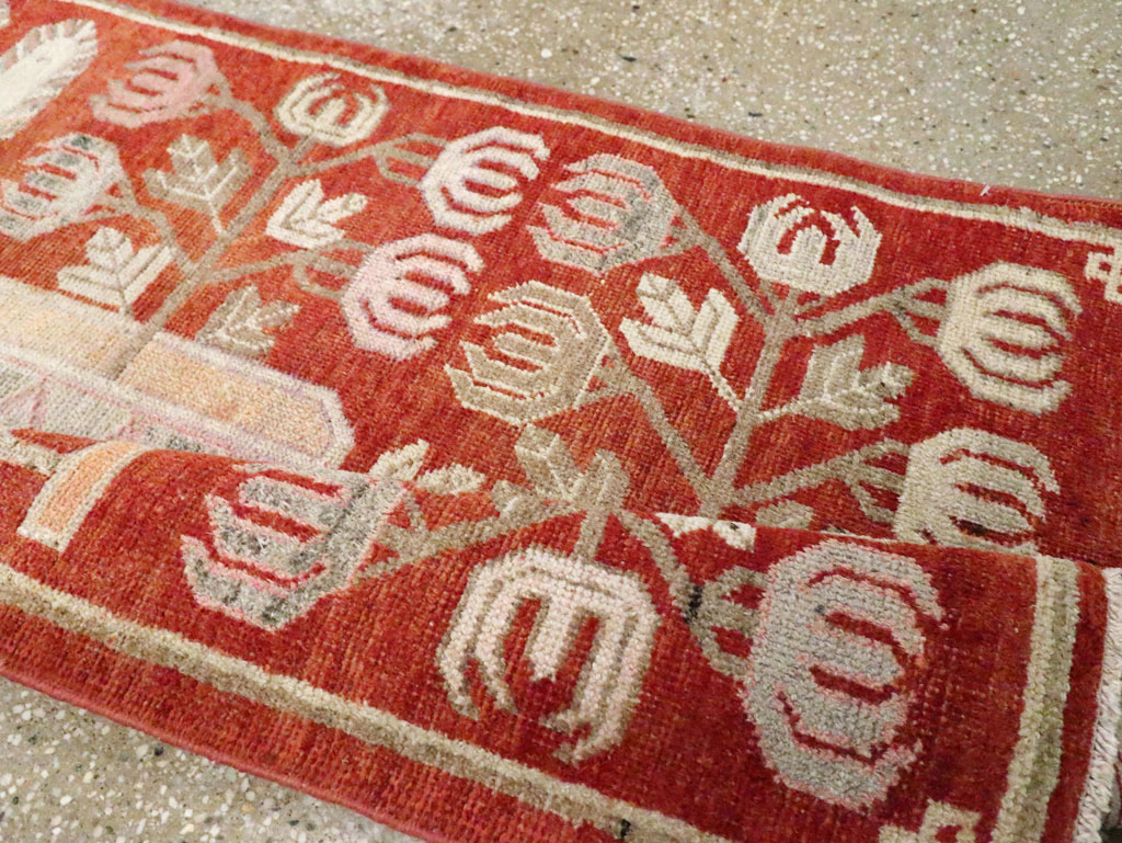 Vintage East Turkestan Pictorial Khotan Runner, No.29780 - Gsblank