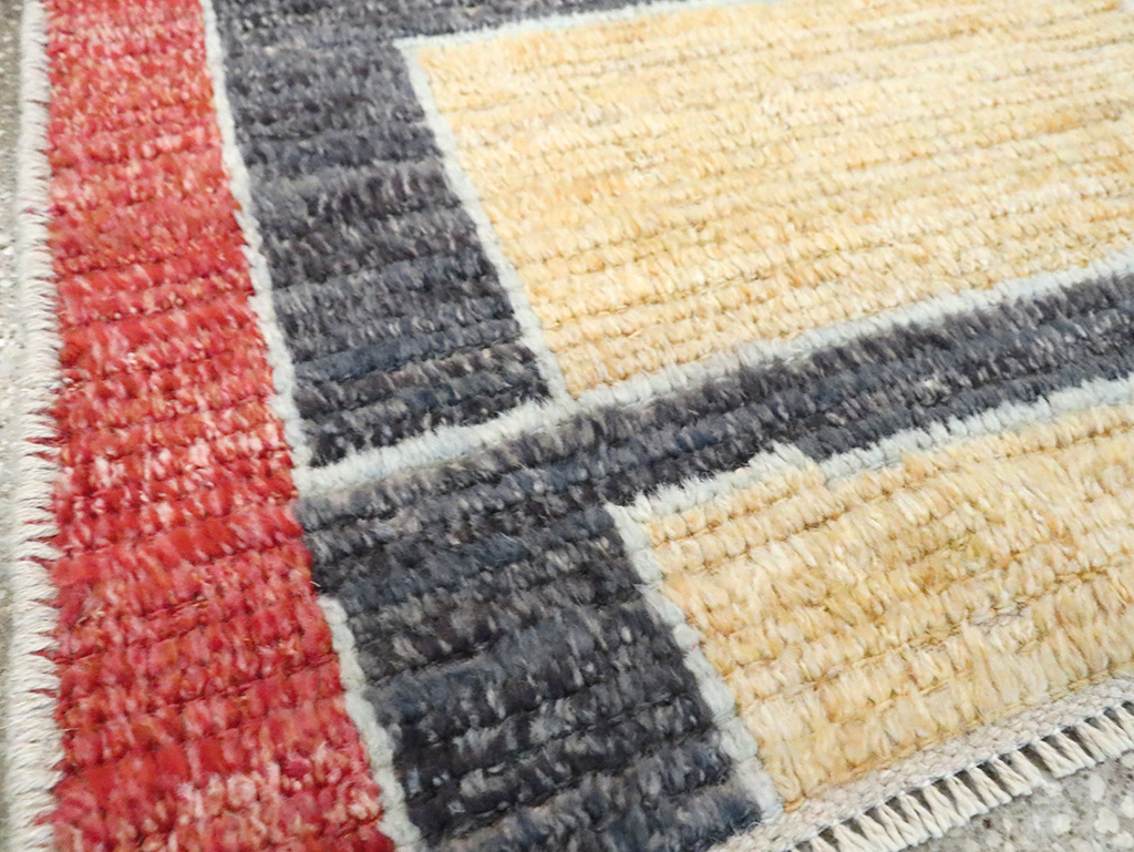 Contemporary Turkish Tulu Square Throw Rug (Pair: 1 of 2), No.29782 - Gsblank