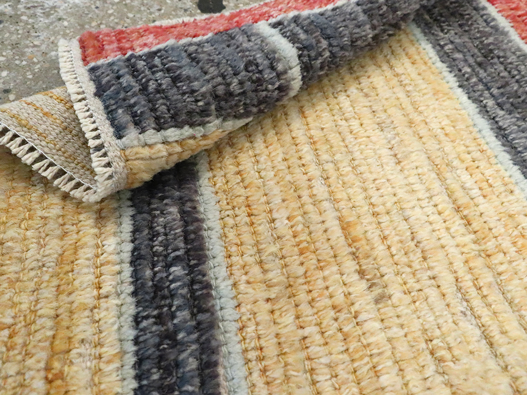 Contemporary Turkish Tulu Square Throw Rug (Pair: 1 of 2), No.29782 - Gsblank