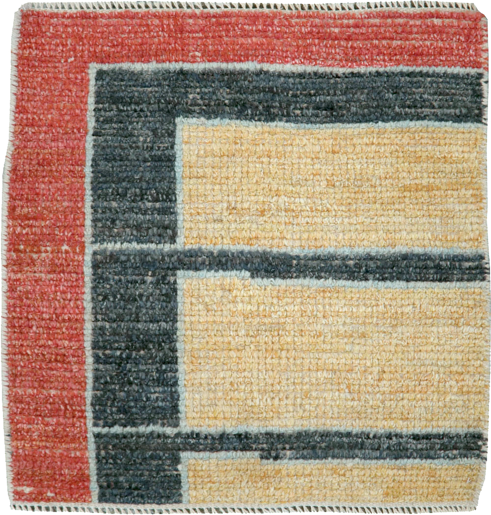Contemporary Turkish Tulu Square Throw Rug (Pair: 2 of 2), No.29783 - Gsblank