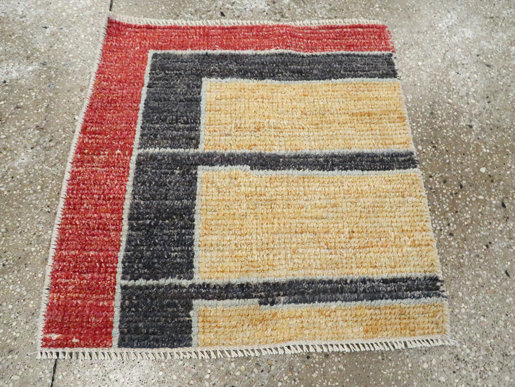 Contemporary Turkish Tulu Square Throw Rug (Pair: 2 of 2), No.29783 - Gsblank
