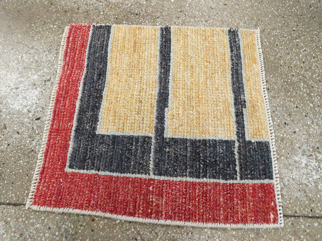 Contemporary Turkish Tulu Square Throw Rug (Pair: 2 of 2), No.29783 - Gsblank