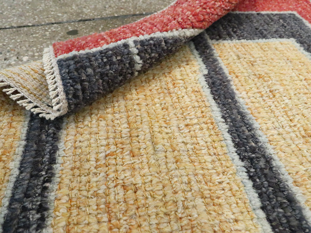 Contemporary Turkish Tulu Square Throw Rug (Pair: 2 of 2), No.29783 - Gsblank