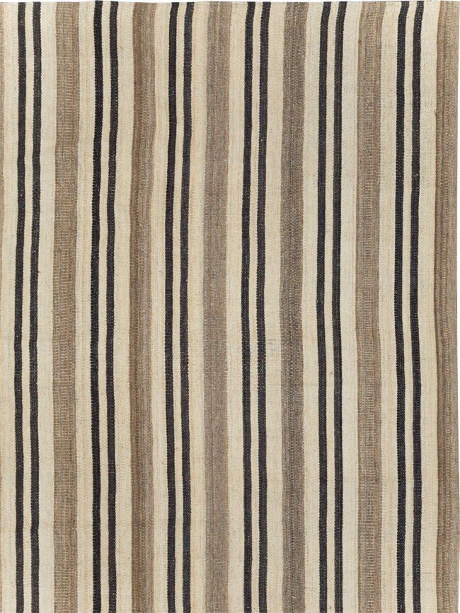 Modern Persian Flatweave Kilim Large Room Size Carpet, No.29788 - Gsblank