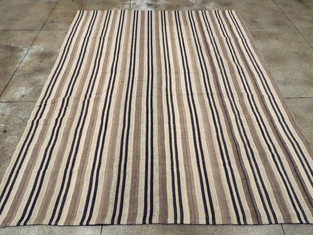 Modern Turkish Flatweave Kilim Room Size Carpet, No.29789 - Gsblank