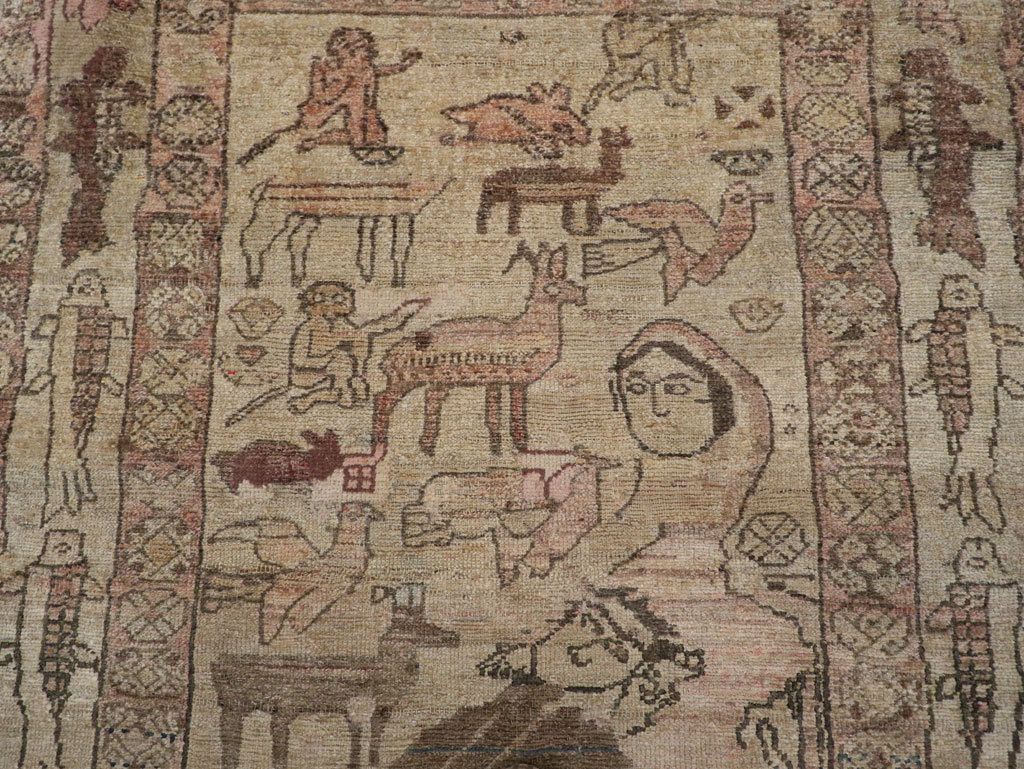 Antique Persian Malayer Pictorial Rug, No.29795 - Gsblank