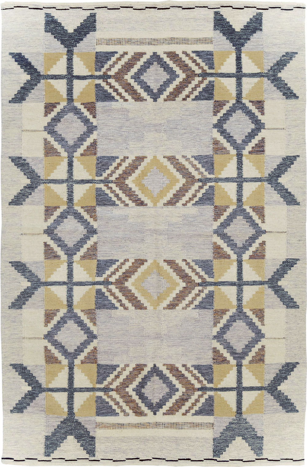 Contemporary Swedish Inspired Turkish Flat-Weave, No.29806 - Gsblank