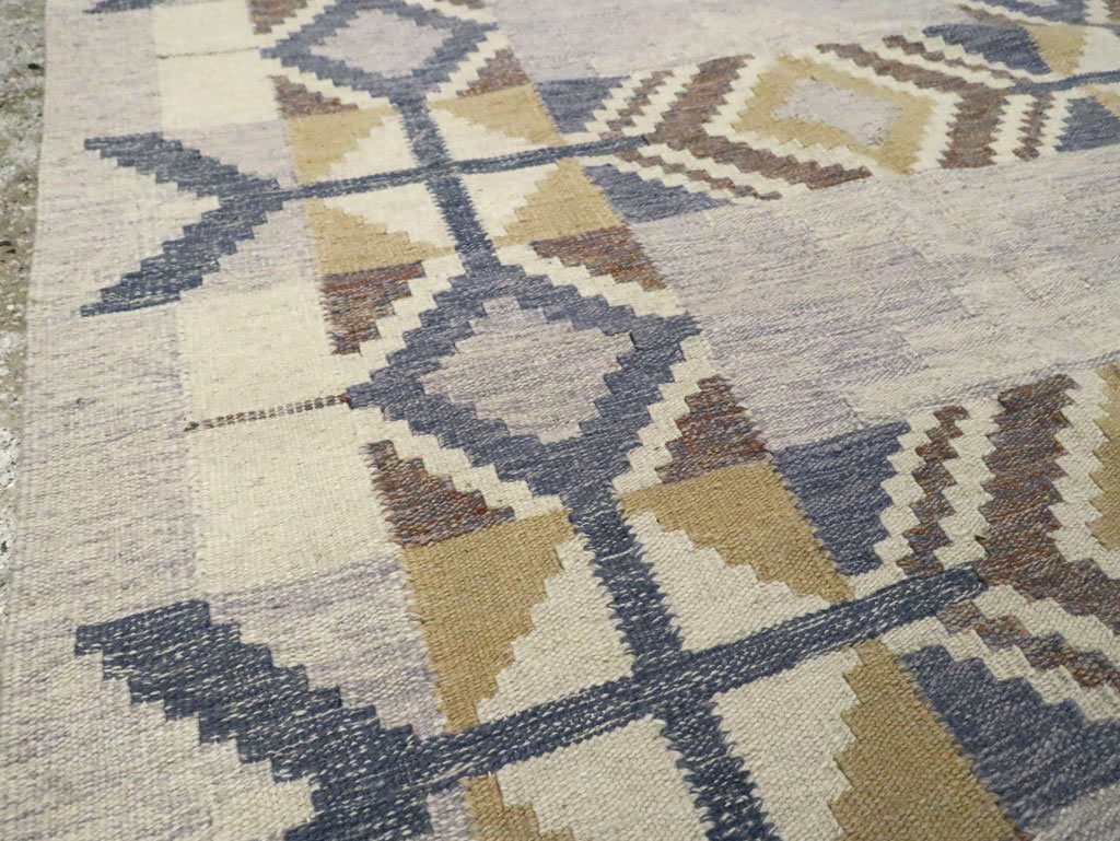 Contemporary Swedish Inspired Turkish Flat-Weave, No.29806 - Gsblank