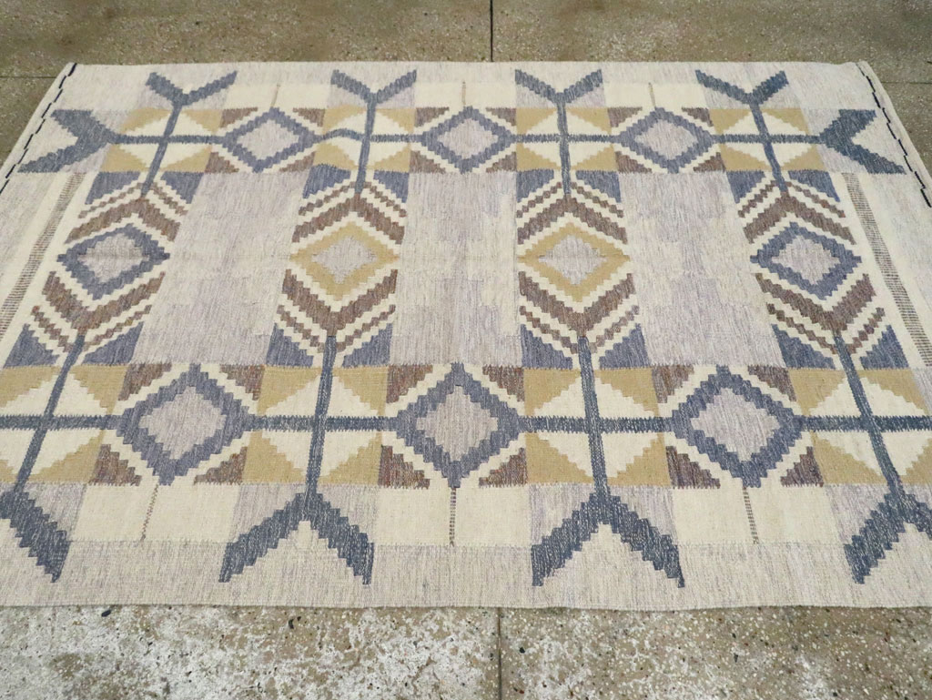 Contemporary Swedish Inspired Turkish Flat-Weave, No.29806 - Gsblank