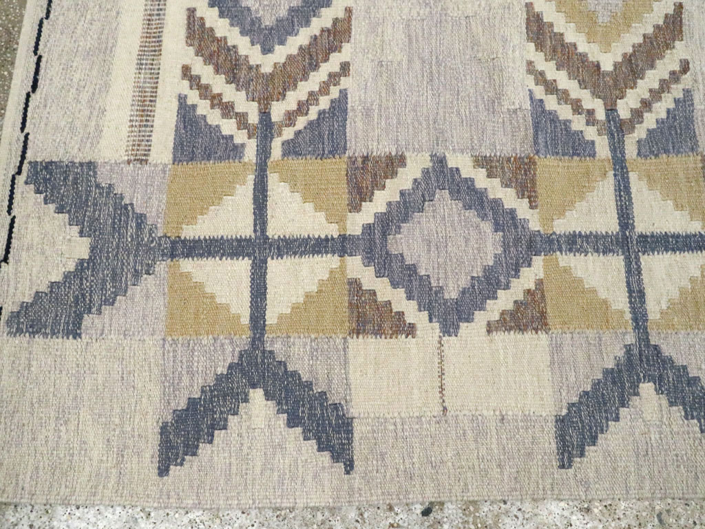Contemporary Swedish Inspired Turkish Flat-Weave, No.29806 - Gsblank