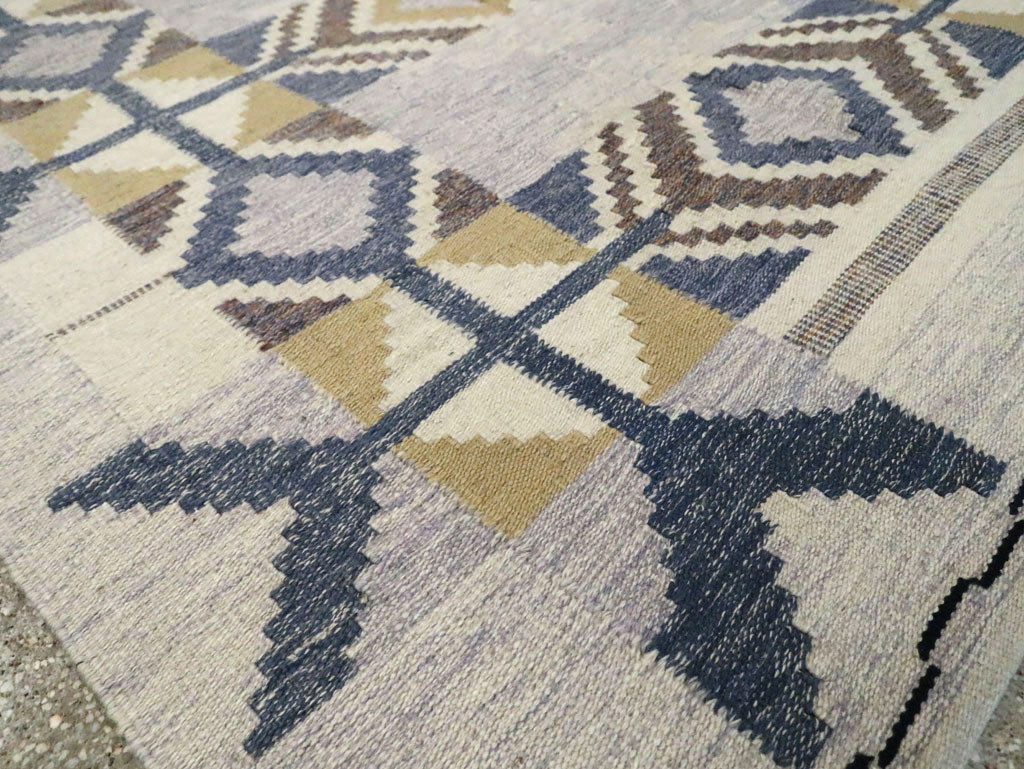 Contemporary Swedish Inspired Turkish Flat-Weave, No.29806 - Gsblank