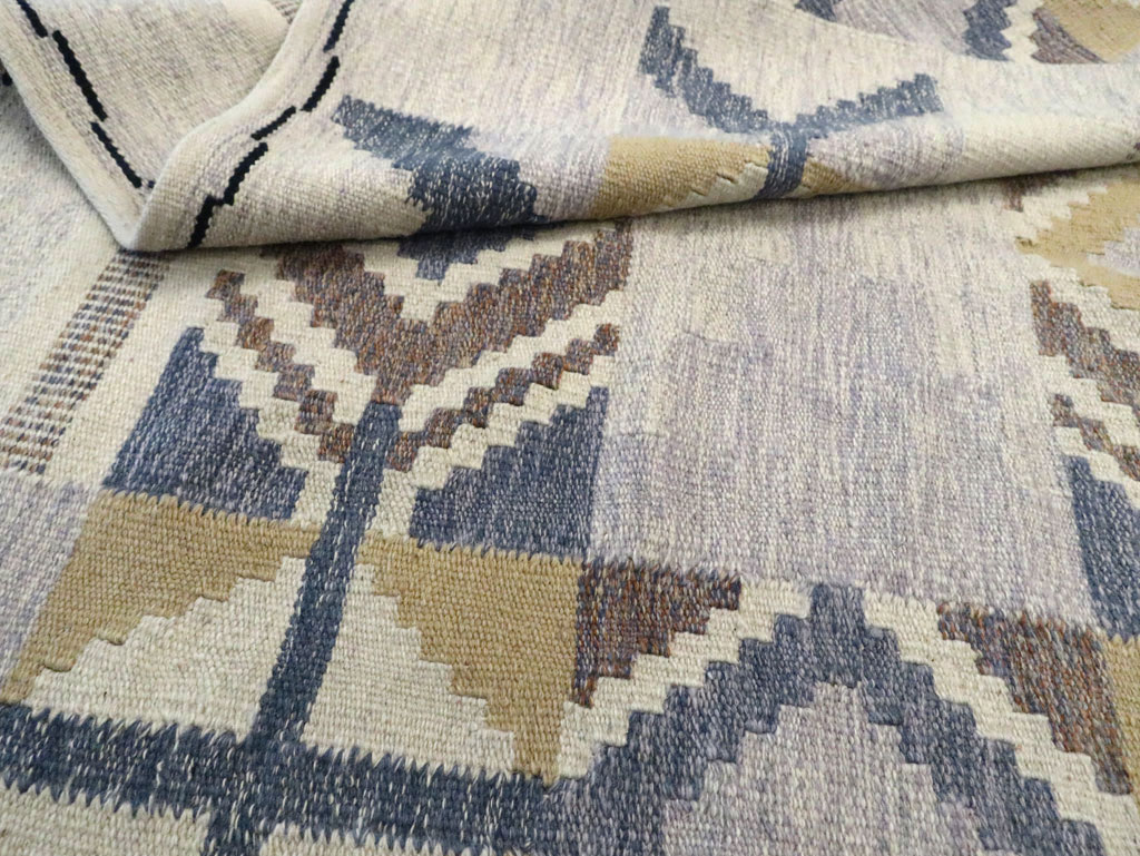 Contemporary Swedish Inspired Turkish Flat-Weave, No.29806 - Gsblank