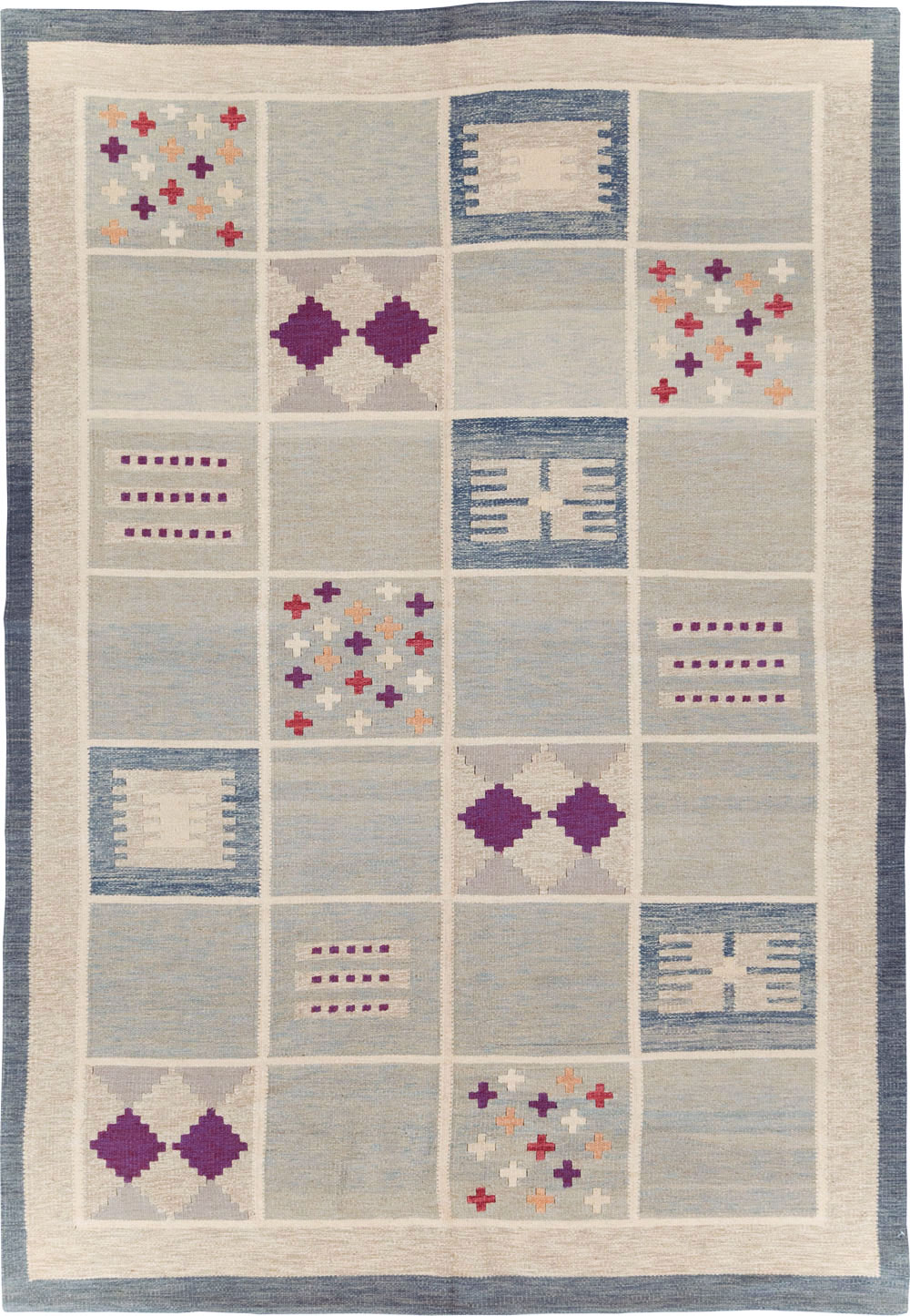Contemporary Turkish Flat-Weave Swedish Inspired, No.29807 - Gsblank