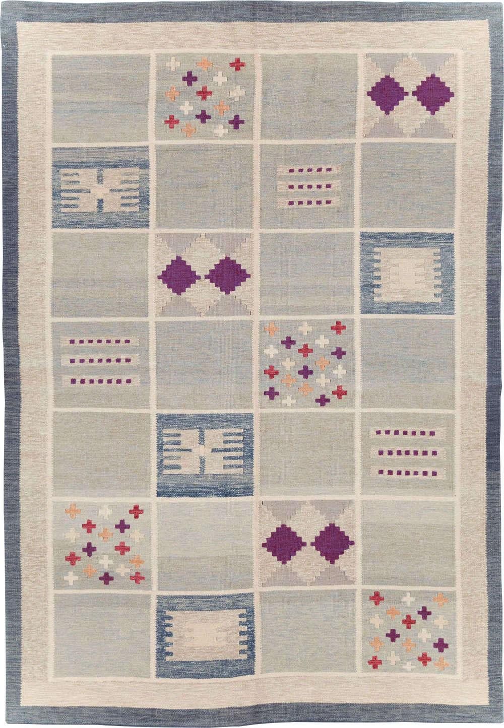 Contemporary Turkish Flat-Weave Swedish Inspired, No.29807 - Gsblank