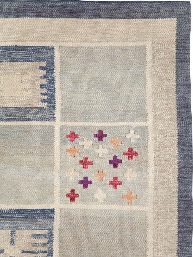 Contemporary Turkish Flat-Weave Swedish Inspired, No.29807 - Gsblank